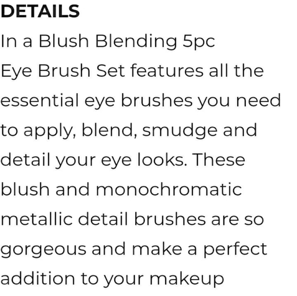 MOTD 5 Pc 'In a Blush' Makeup Brush Set for Eyes - Picture 6 of 9